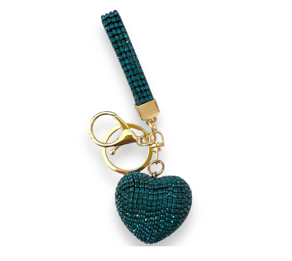 Teal Blue Heart Keychain