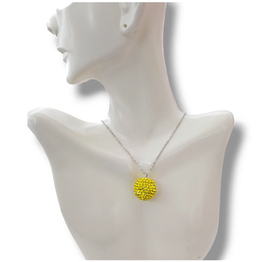 Yellow Rhinestone Necklace