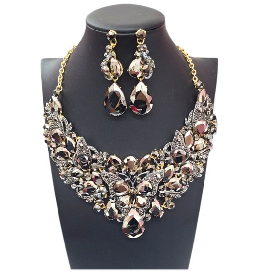 Metallic Butterfly Statement Necklace