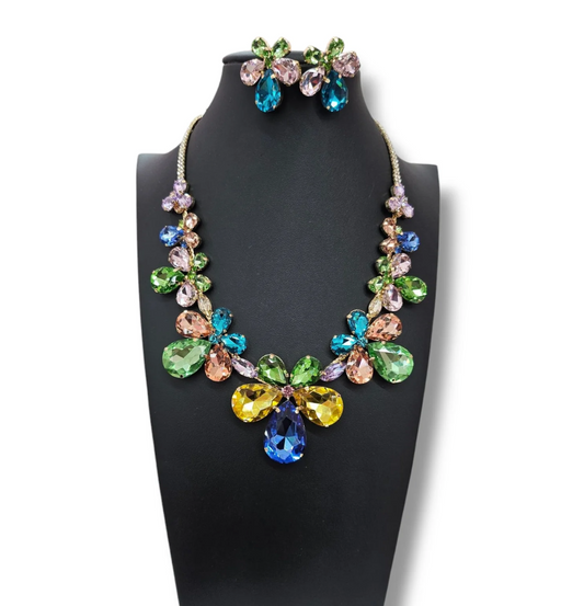 Flower Rhinestone Necklace