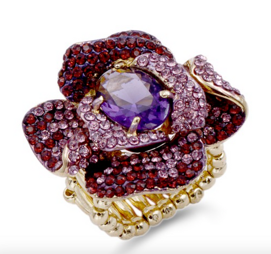 GOLD PLATED WITH LIGHT PURPLE STONE