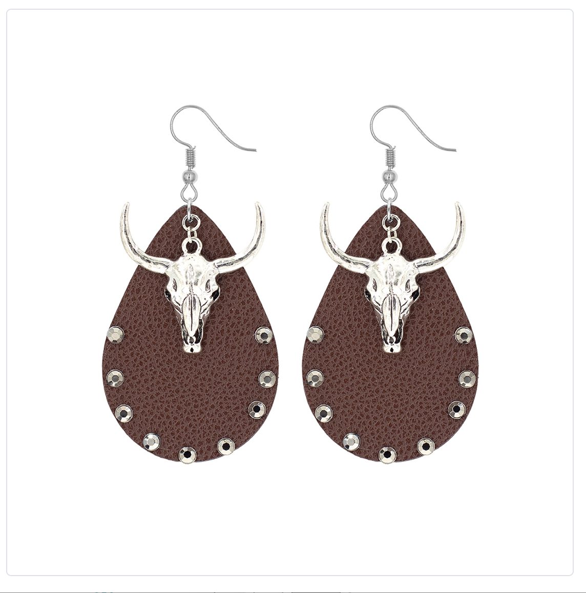 bull horn western earrings