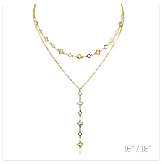 g clover chain lariat necklace