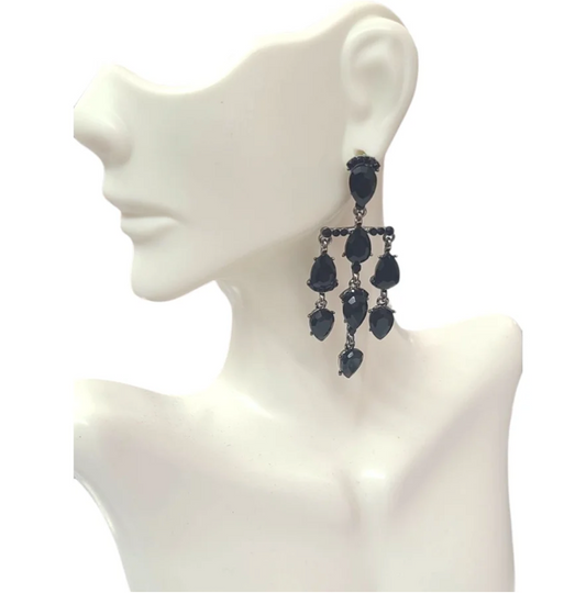 Black Chandelier Earrings