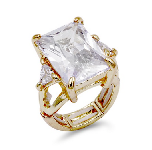Gold Clear Zirconia Ring