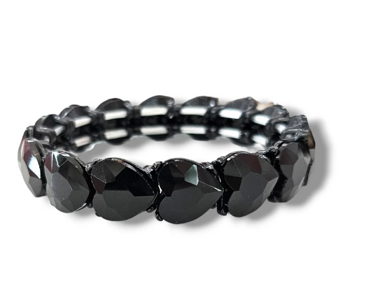 Black Heart Rhinestone Bracelet
