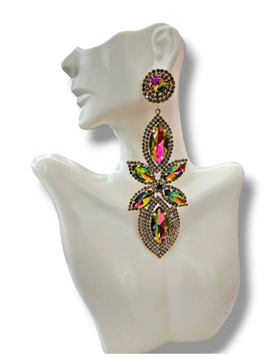 Marquise Statement  Oil slick Earrings