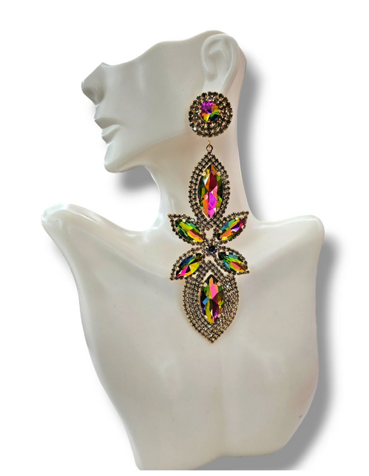 Marquise Statement  Oil slick Earrings