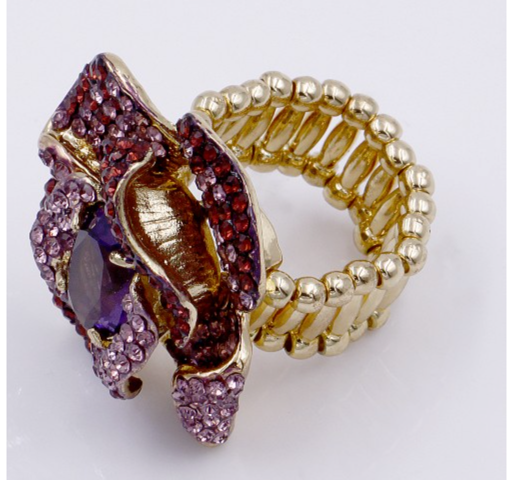 GOLD PLATED WITH LIGHT PURPLE STONE