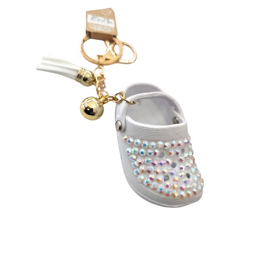 White Ab Croc Keychain