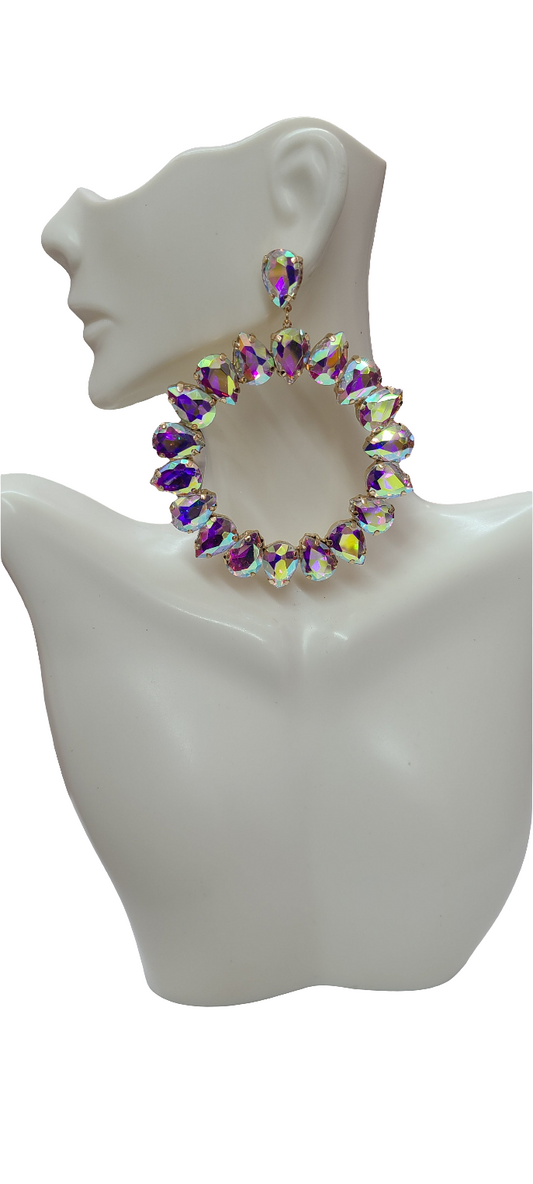 Large post ab earrings