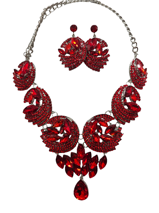 Red statement necklace