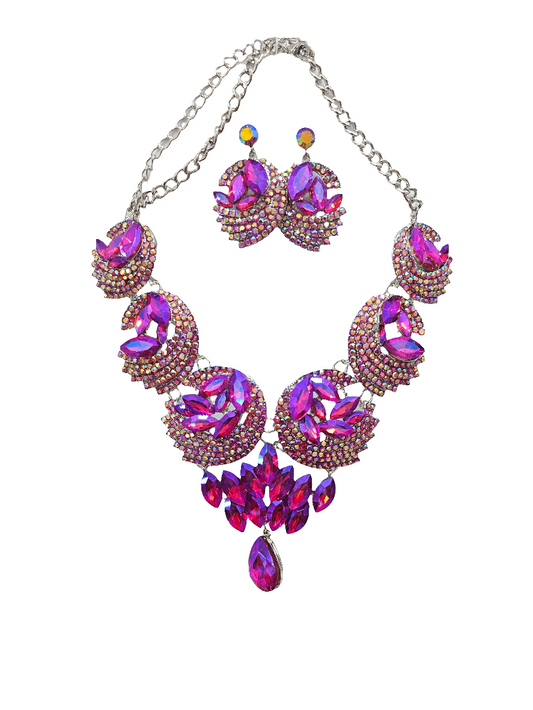 Hot pink Ab necklace