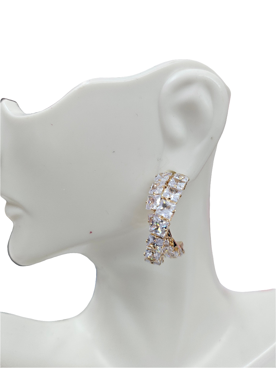 Gold Cubic Zirconia hoops