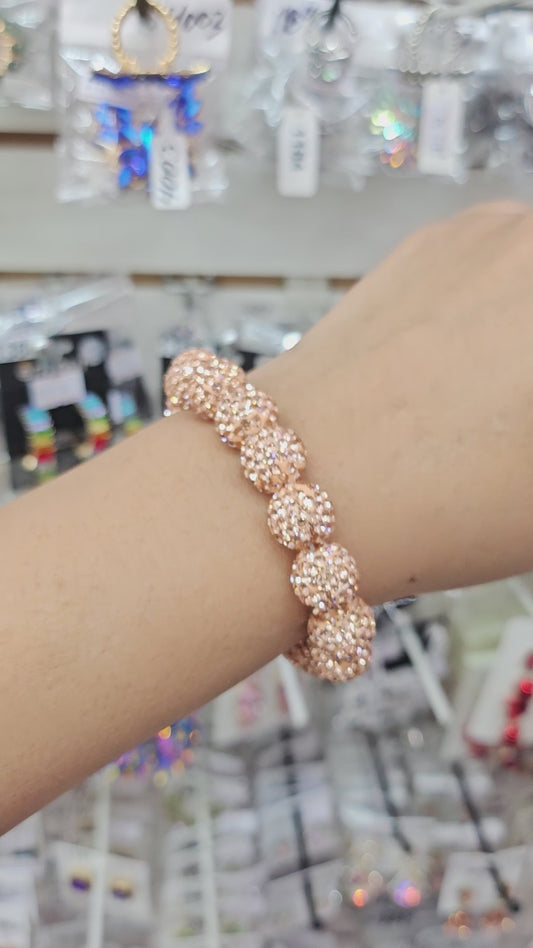 rose gold beaded rhinestone bracelet