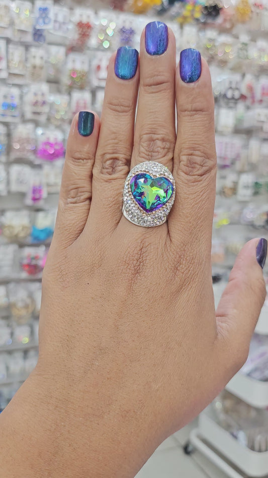 Blue Green Heart Crystal