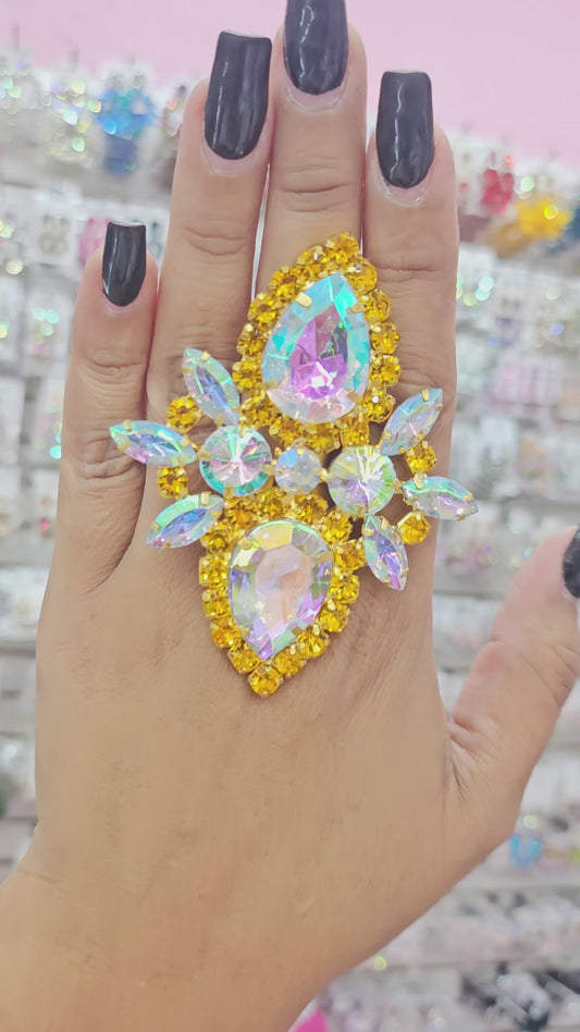 Statement yellow AB ring