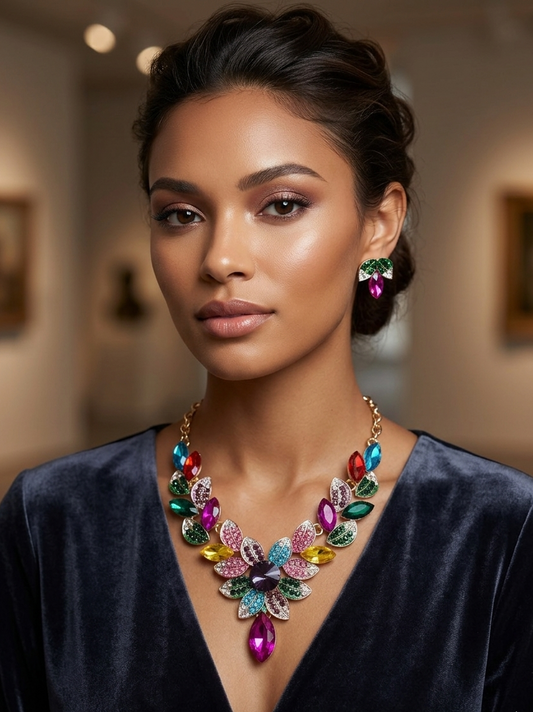 Multi colored flower necklace