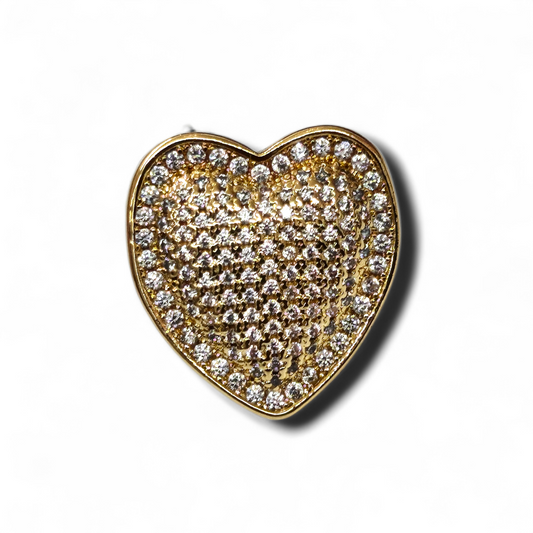 Size 8 Gold Heart Zirconia Ring