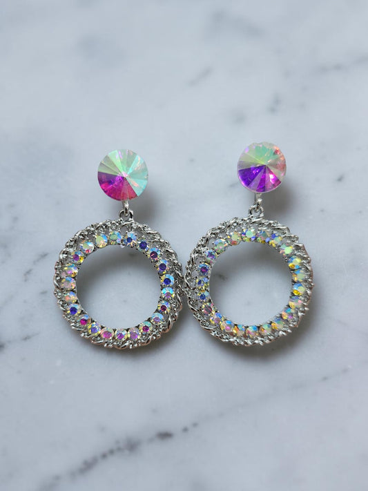 AB post back link earrings