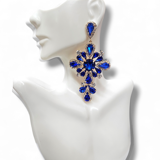 Statement Blue cross earrings