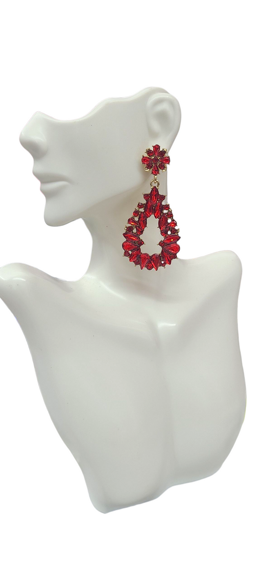 Red teardrop earrings