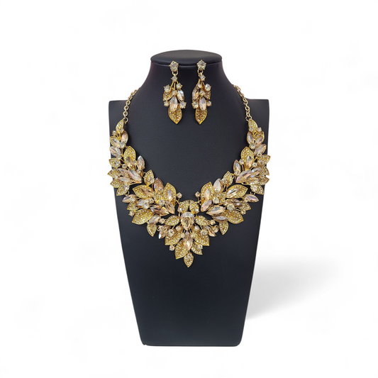 Gold Topaz Floral Necklace