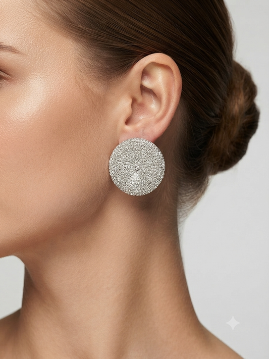 Silver disc earrings
