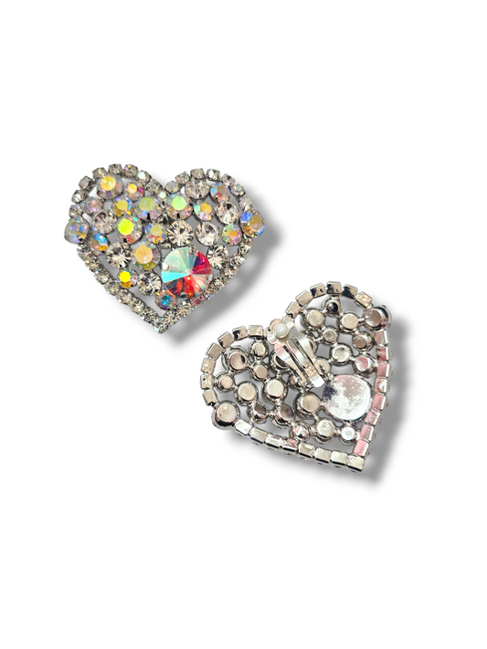 Silver AB Heart Clip on