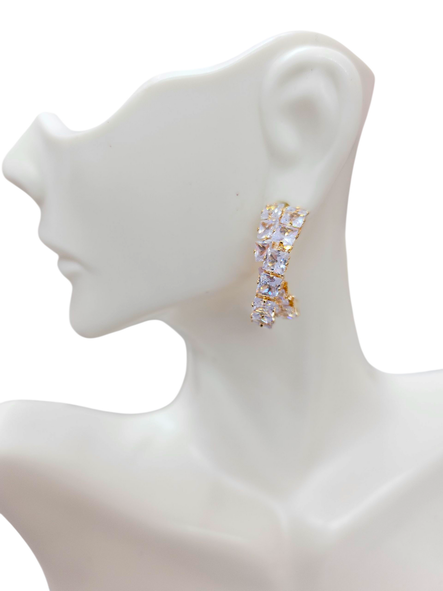 Gold cubic Zirconia hoop