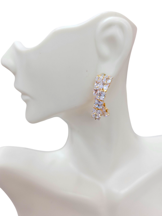 Gold cubic Zirconia hoop