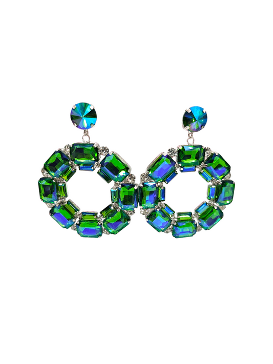 Blue Green Post Earrings