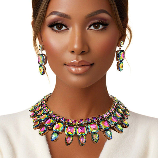 Oilslick statement necklace