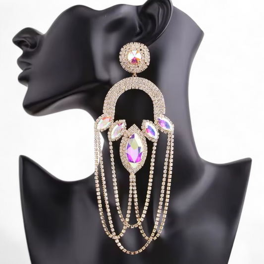 Gold AB Tassle earrings