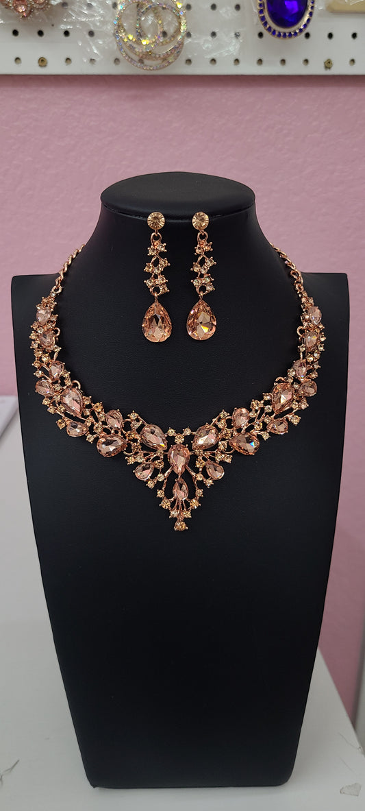 Rose Gold Evening Necklace