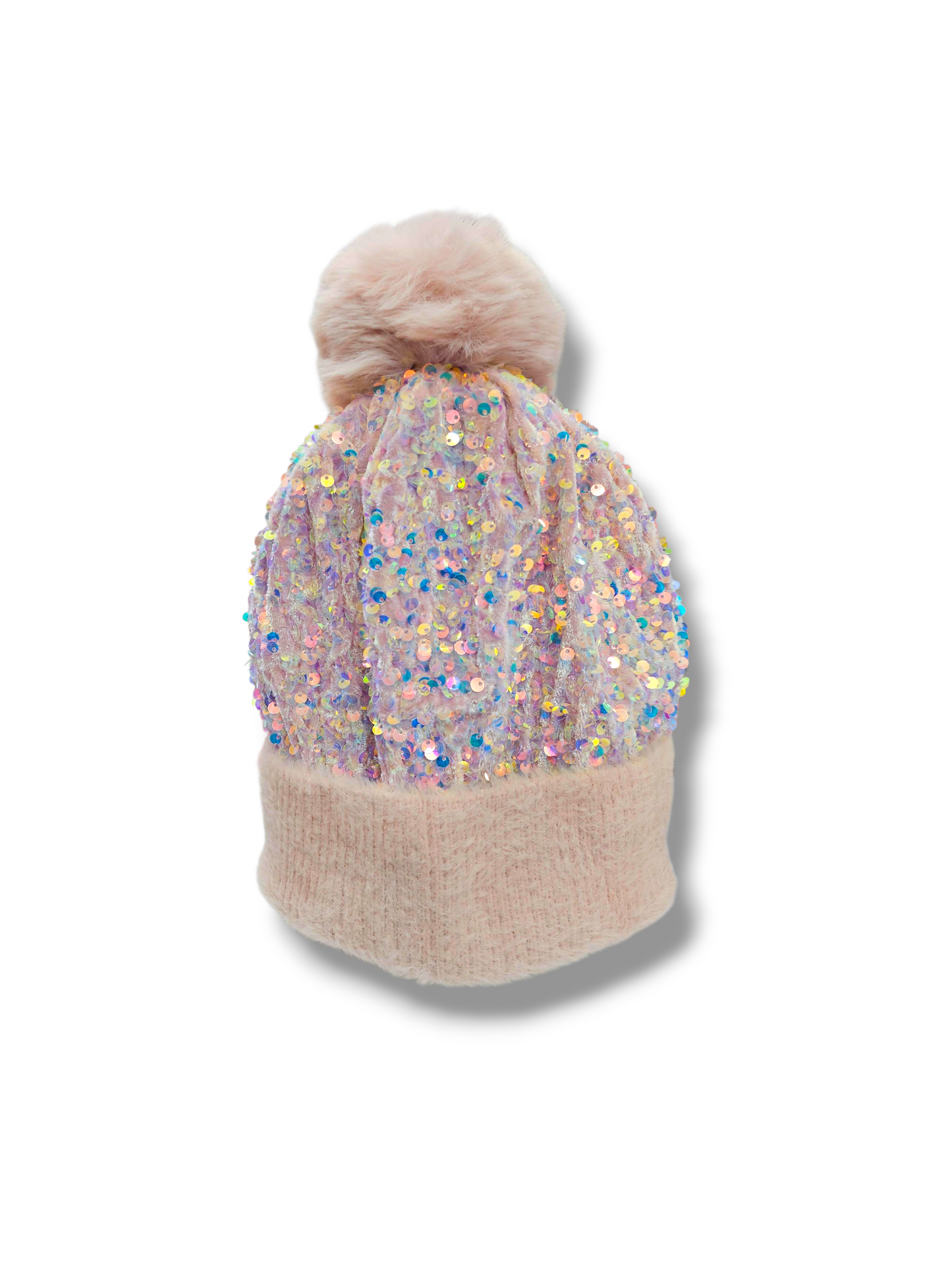 Pink ab Sequin Beanie