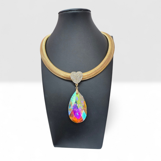 Large AB teardrop necklace