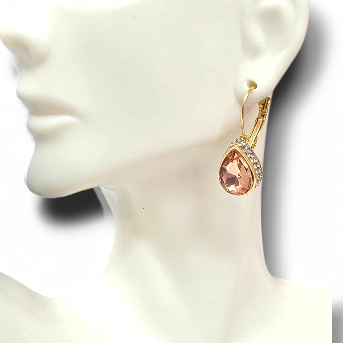 Gold peach earrings