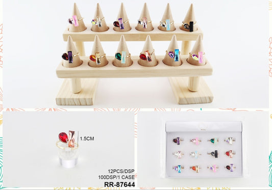 Dozen pack crystal rings