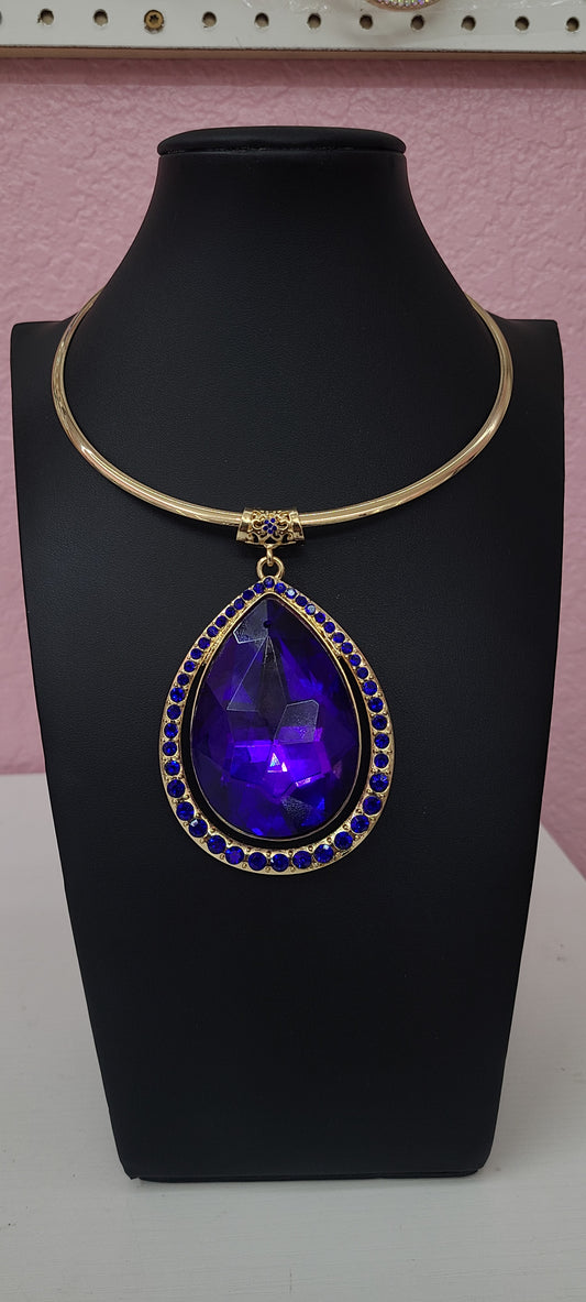 Blue Drip Gold Necklace