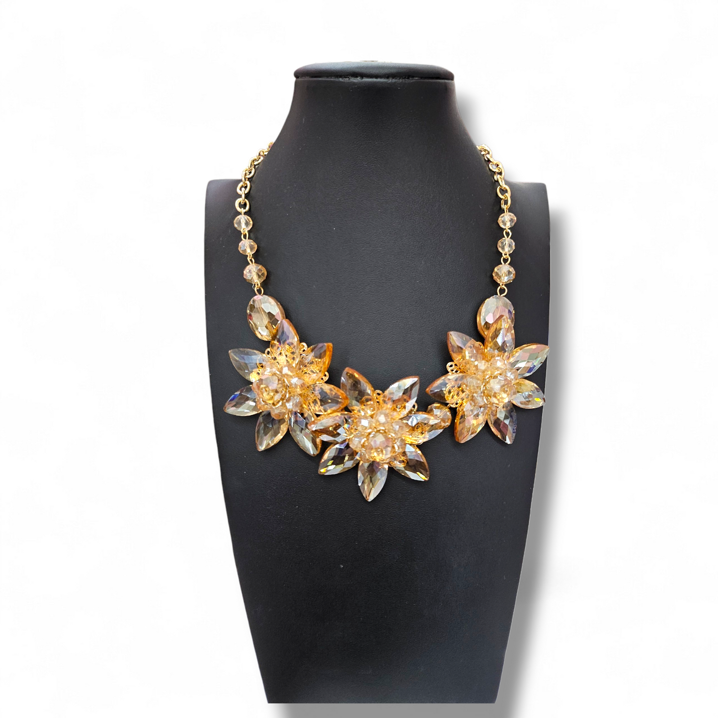 Topaz Crystal Flower Necklace