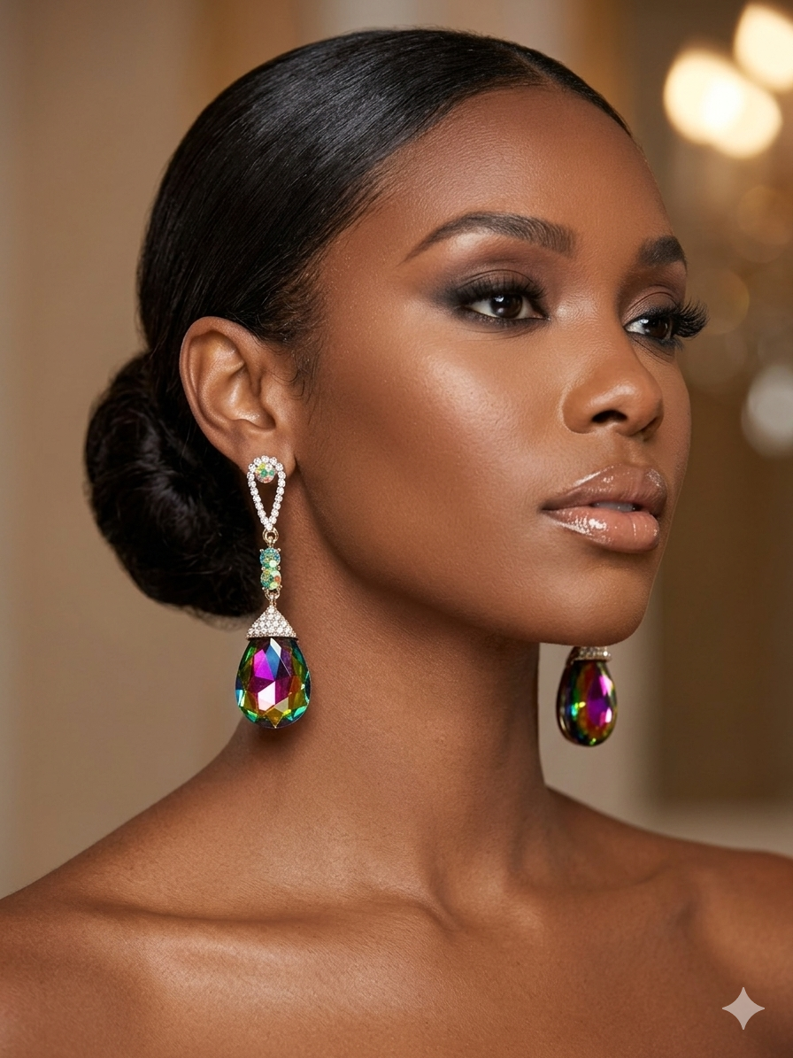 Post Drop Oilslick Earrings