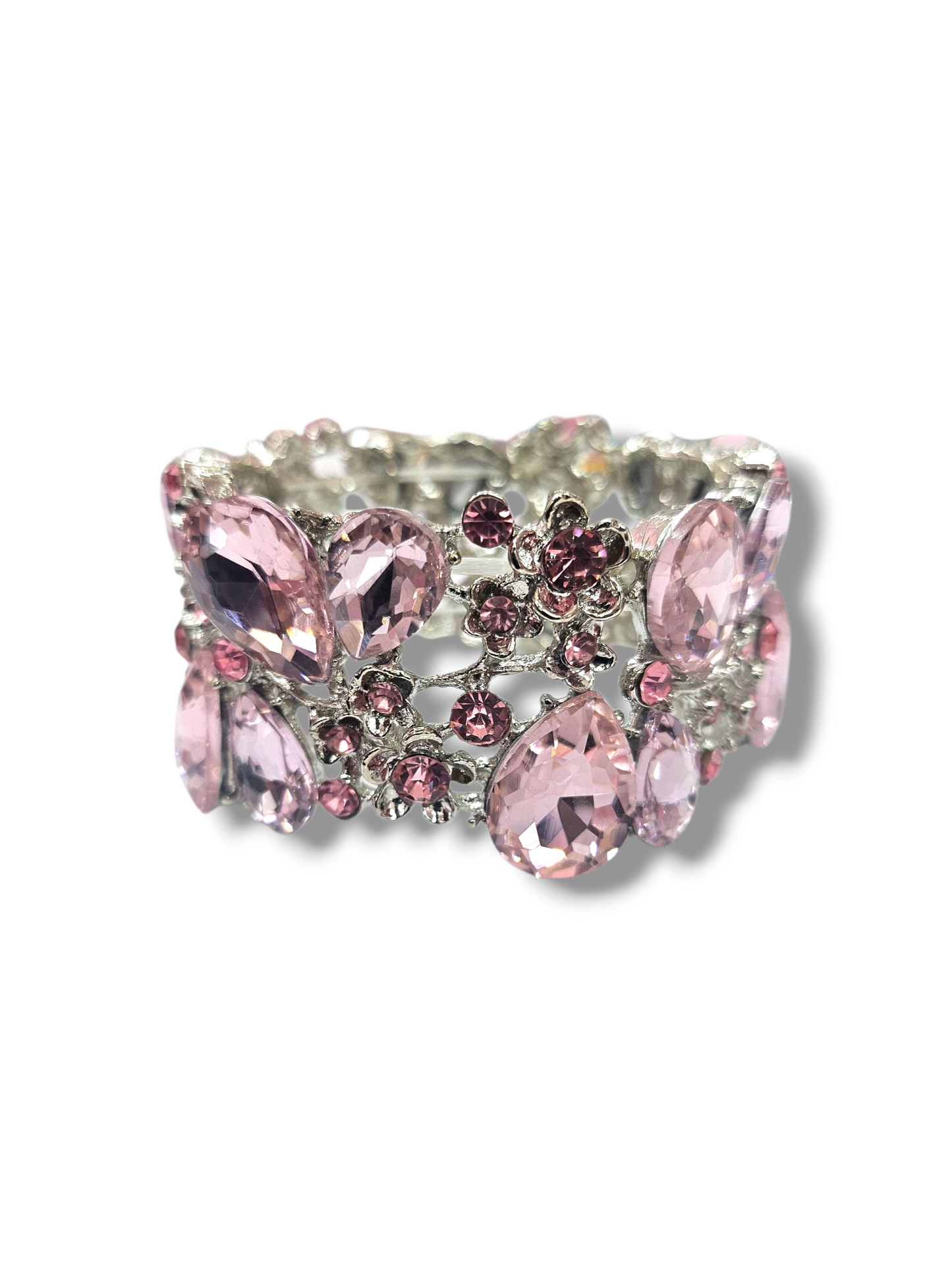 Light Pink Rhodium Bracelet