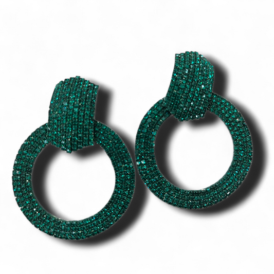 Hunter green post earrings