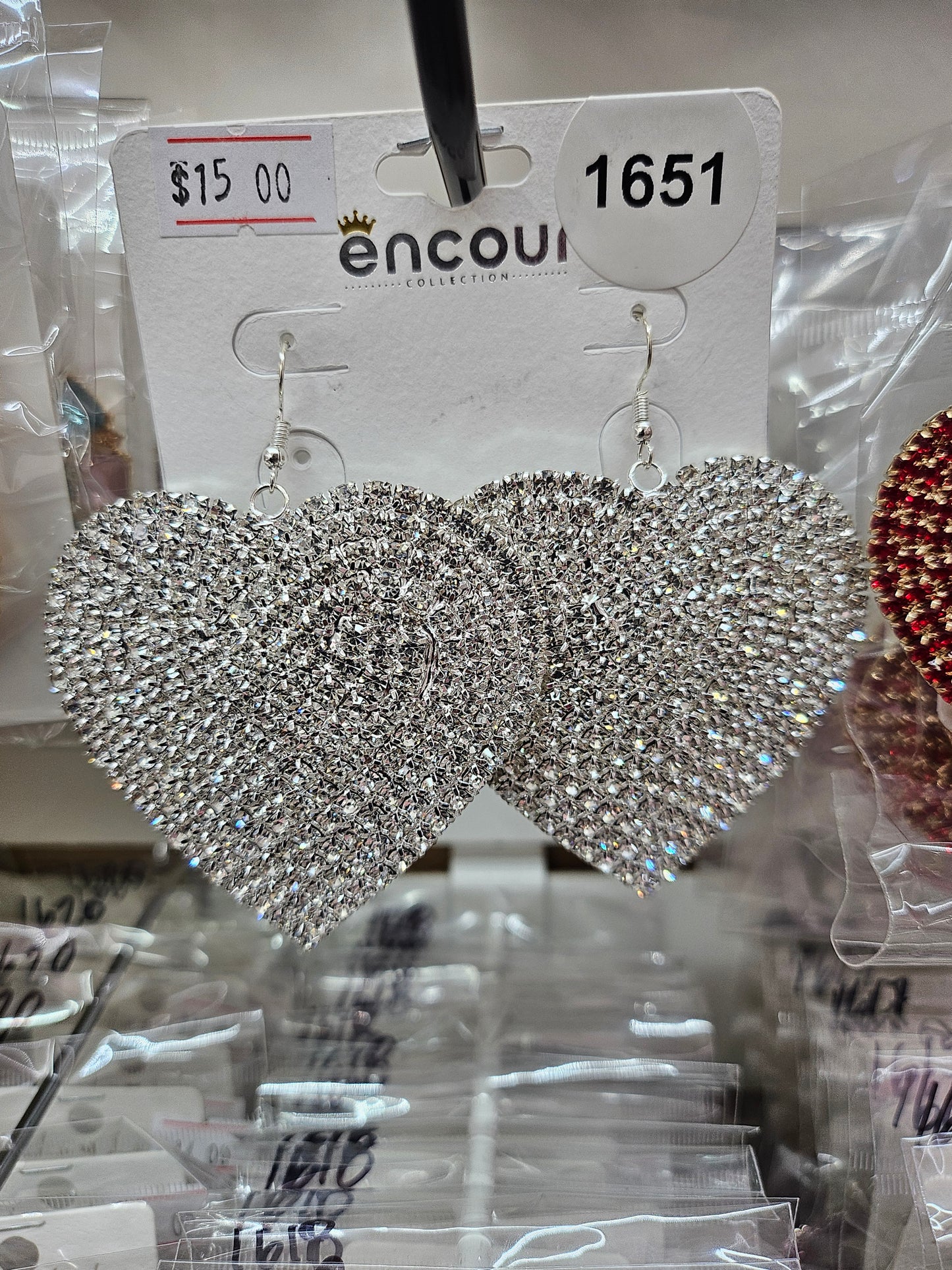 Fish hook  heart earrings