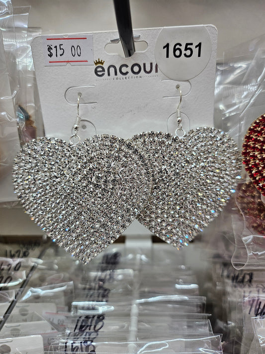 Fish hook  heart earrings