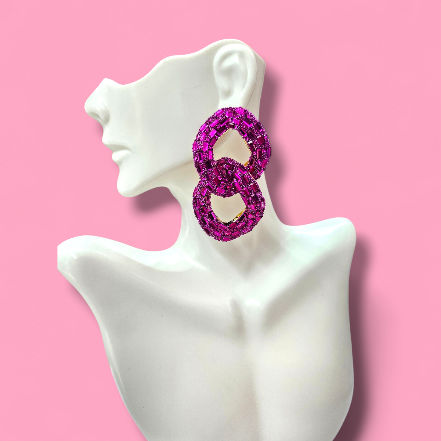 Post Link Rhinestone earrings