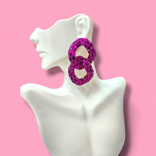 Post Link Rhinestone earrings
