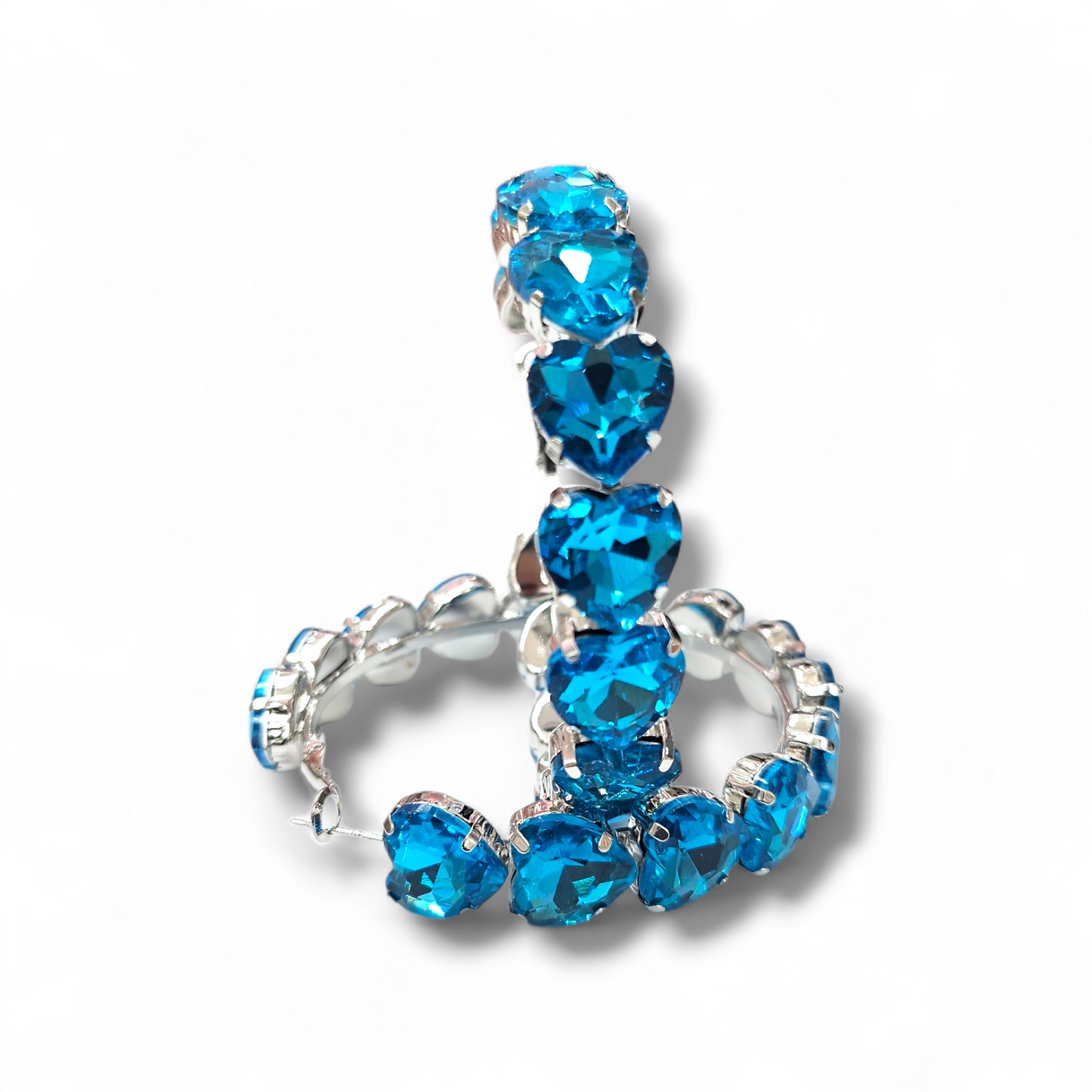 Light Blue Heart Hoops