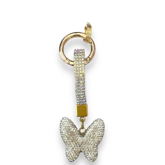 White ab butterfly keychain